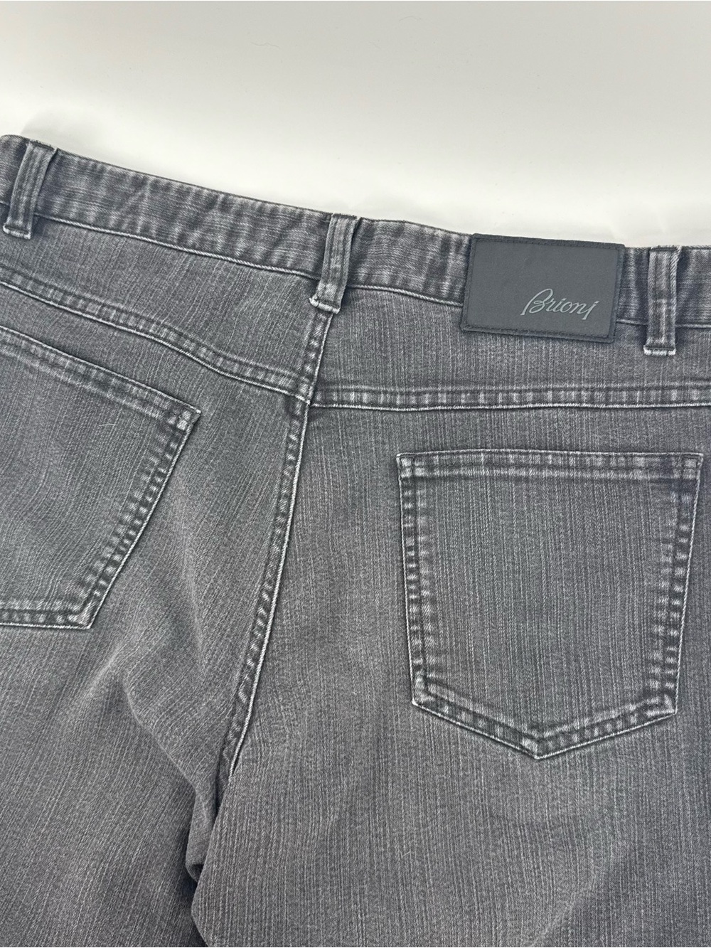 Brioni Jeans Mens 32x32 Black Grey Marmolada Denim Stretch Italy Luxury